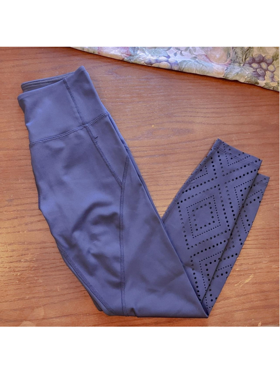 Marika Pants - Y2K Marika Purple Laser Cut Active Leggings (Small)